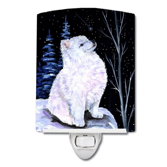 Caroline's Treasures SS8389CNL Starry Night Eskimo Ceramic Night Light, 6x4x3", multicolor