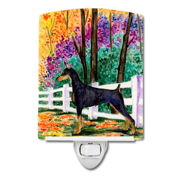 Caroline's Treasures SS8428CNL Doberman Ceramic Night Light, 6x4x3", multicolor