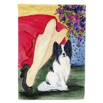 Caroline's Treasures SS8523-FLAG-PARENT Lady with her Papillon Flag, , multicolor