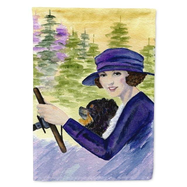 Caroline's Treasures SS8538-FLAG-PARENT Lady driving with her Pomeranian Flag, , multicolor