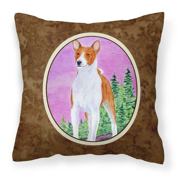Caroline's Treasures SS8611PW1414 Basenji Fabric Decorative Pillow, 14Hx14W, multicolor