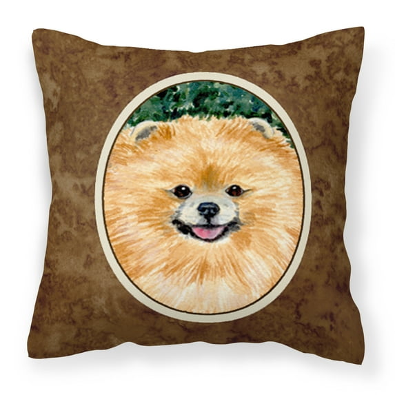 Caroline's Treasures SS8725PW1414 Pomeranian Fabric Decorative Pillow, 14Hx14W, multicolor
