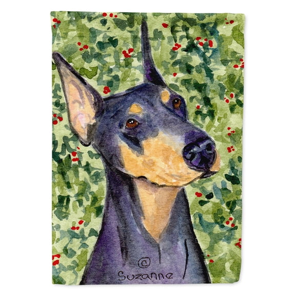 Doberman Flag Canvas House Size