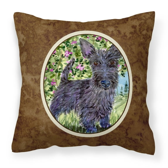 Caroline's Treasures SS8889PW1414 Scottish Terrier Fabric Decorative Pillow, 14Hx14W, multicolor
