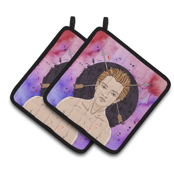 Caroline's Treasures Sagittarius Zodiac Sign Pair of Pot Holders