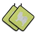 thumbnail image 1 of Caroline's Treasures Samoyed Checkerboard Green Pair of Pot Holders, 1 of 3