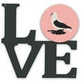 thumbnail image 1 of Saxon Fairy Swallow Pigeon Pink Check Metal Wall Artwork LOVE, 1 of 2