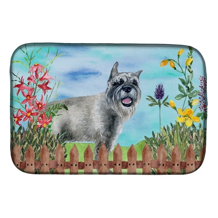 Caroline's Treasures Schnauzer Spring Dish Drying Mat