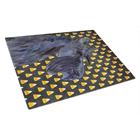 Caroline's Treasures Scottish Terrier Candy Corn Halloween Portrait Glass Cutting Board Large
