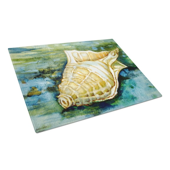 Caroline's Treasures Seashells Inspire Me Glass Cutting Board Large