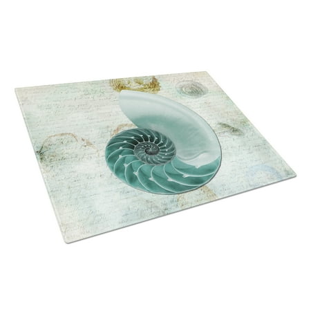 Caroline's Treasures Shells Glass Cutting Board Large