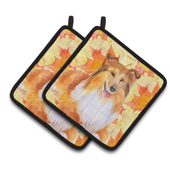 Caroline's Treasures Sheltie Fall Pair of Pot Holders