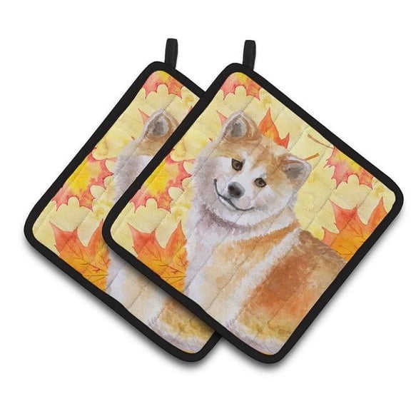Shiba Inu Fall Pair of Pot Holders
