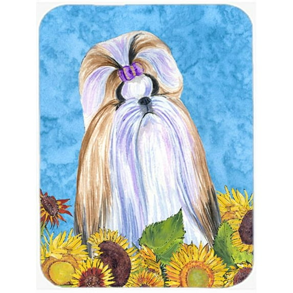 Caroline's Treasures Shih Tzu Glass Cutting Board Large