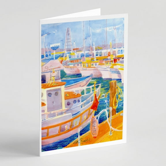 Shirmp Boats Greeting Cards and Envelopes Pack of 8