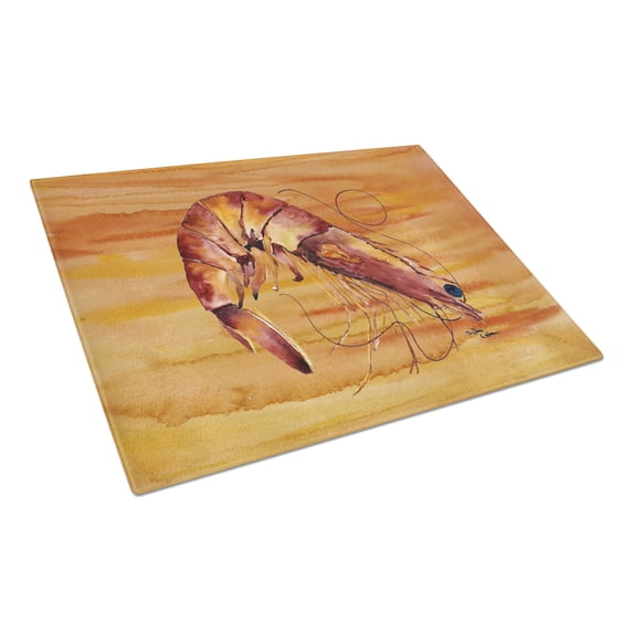 Caroline's Treasures Shrimp Glass Cutting Board Large