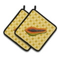 thumbnail image 1 of Caroline's Treasures Sliced Papaya on Basketweave Pair of Pot Holders, 1 of 3