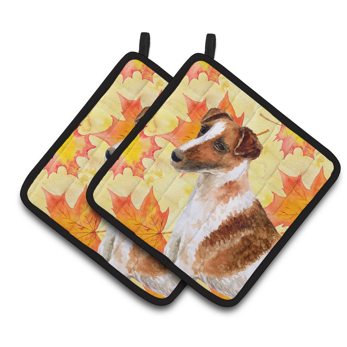 Caroline's Treasures Smooth Fox Terrier Fall Pair of Pot Holders