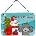thumbnail image 1 of Carolines Treasures BB1879DS812 Snowman With Silver Gray Poodle Wall and Door Hanging Prints, 1 of 7