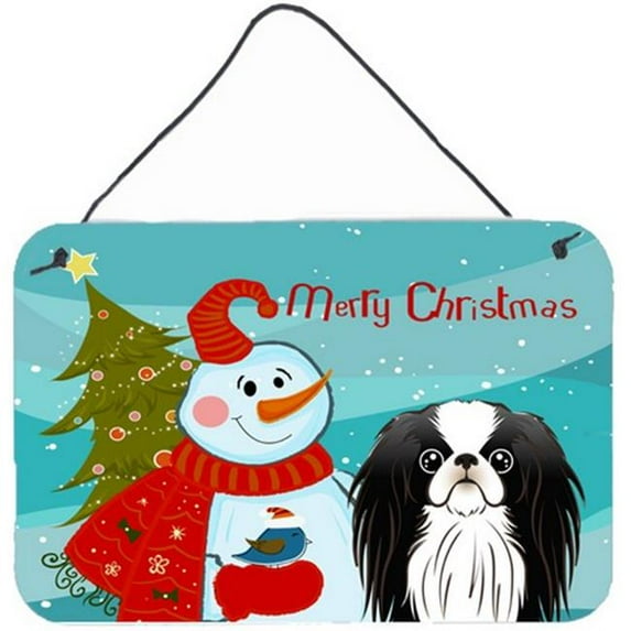 Carolines Treasures BB1850DS812 Snowman With Japanese Chin Wall and Door Hanging Prints