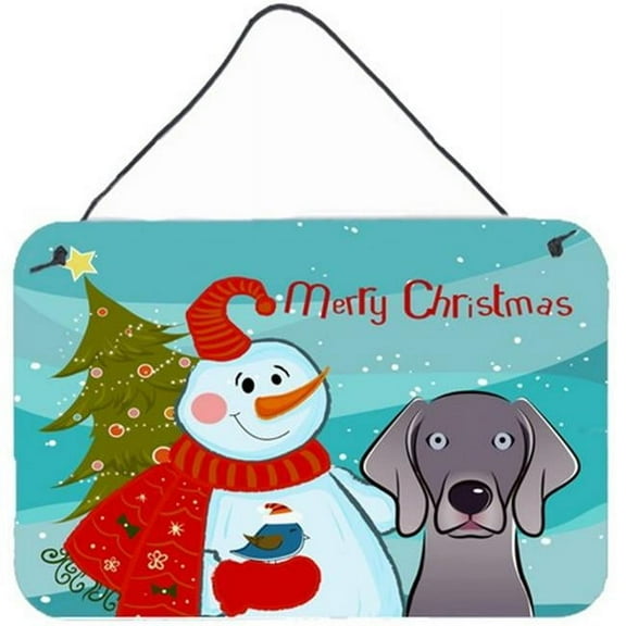 Carolines Treasures BB1851DS812 Snowman With Weimaraner Wall and Door Hanging Prints