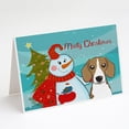 thumbnail image 1 of Snowman with Beagle Greeting Cards and Envelopes Pack of 8, 1 of 2
