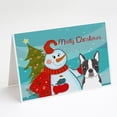 thumbnail image 1 of Snowman with Boston Terrier Greeting Cards and Envelopes Pack of 8, 1 of 2