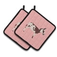 thumbnail image 1 of Caroline's Treasures Spotted Donkey Pink Check Pair of Pot Holders, 1 of 3