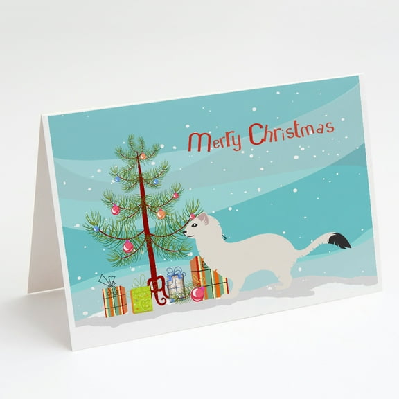 Stoat Short-tailed Weasel Christmas Greeting Cards and Envelopes Pack of 8