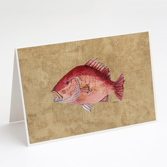 Strawberry Snapper Greeting Cards and Envelopes Pack of 8