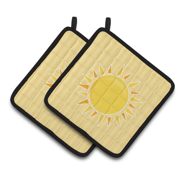 Sunshine Sun on Stripes Pair of Pot Holders
