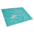 thumbnail image 1 of Caroline's Treasures Teal and White Ribbon for Cervical Cancer Awareness Glass Cutting Board Large Size, 1 of 1
