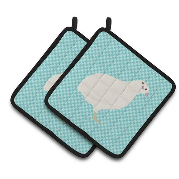 Caroline's Treasures Texas Quail Blue Check Pair of Pot Holders