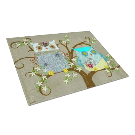 Caroline's Treasures The Friendly Ladies Owl Glass Cutting Board Large