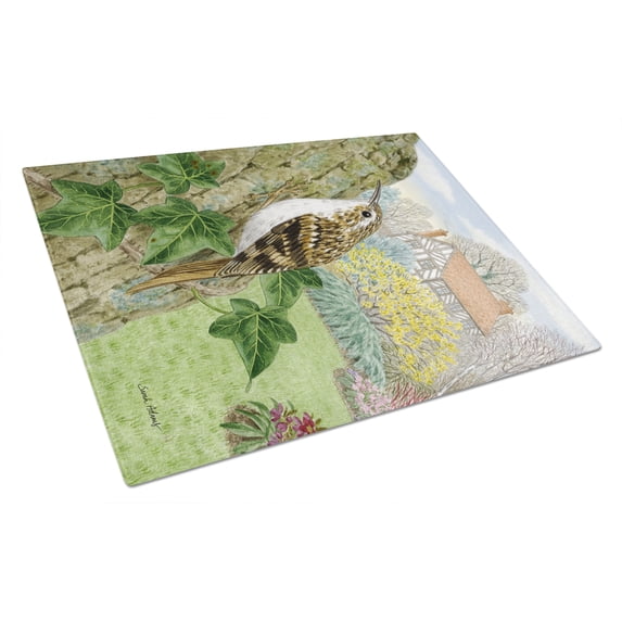Caroline's Treasures Treecreeper Glass Cutting Board Large