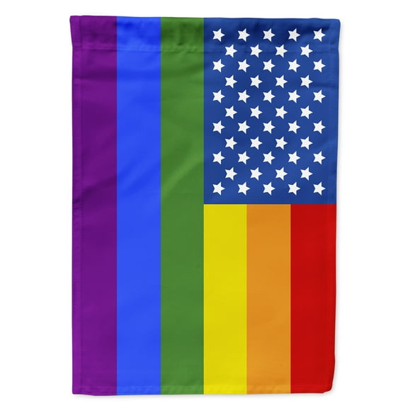 Caroline's Treasures USA Gay Pride 1' x 1' Polyester American Outdoor Flag with Water Resistant & Weather Proof