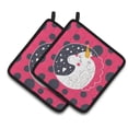 thumbnail image 1 of Caroline's Treasures Unicorn Pink Polkadots Pair of Pot Holders, 1 of 3