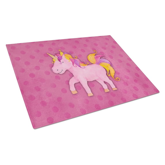 Caroline's Treasures Unicorn Watercolor Glass Cutting Board Large