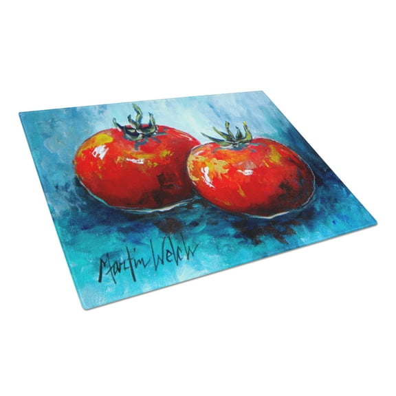 Caroline's Treasures Vegetables - Tomatoes Red Toes Glass Cutting Board Large
