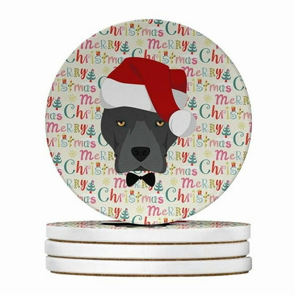 Caroline's Treasures WDK1452RCS4-PARENT Merry Christmas Large Sandstone Coasters Pack of 4, , multicolor