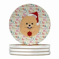 Caroline's Treasures WDK1452RCS4-PARENT Merry Christmas Large Sandstone Coasters Pack of 4, , multicolor