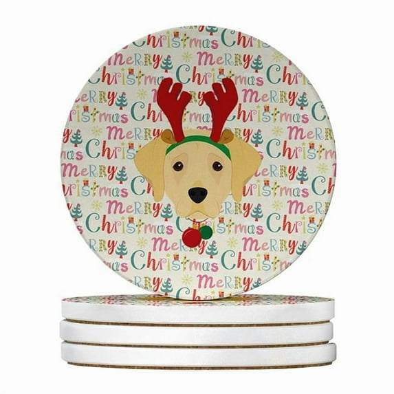 Caroline's Treasures WDK1452RCS4-PARENT Merry Christmas Large Sandstone Coasters Pack of 4, , multicolor