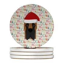 Caroline's Treasures WDK1452RCS4-PARENT Merry Christmas Large Sandstone Coasters Pack of 4, , multicolor