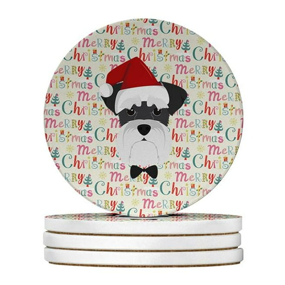 Caroline's Treasures WDK1452RCS4-PARENT Merry Christmas Large Sandstone Coasters Pack of 4, , multicolor