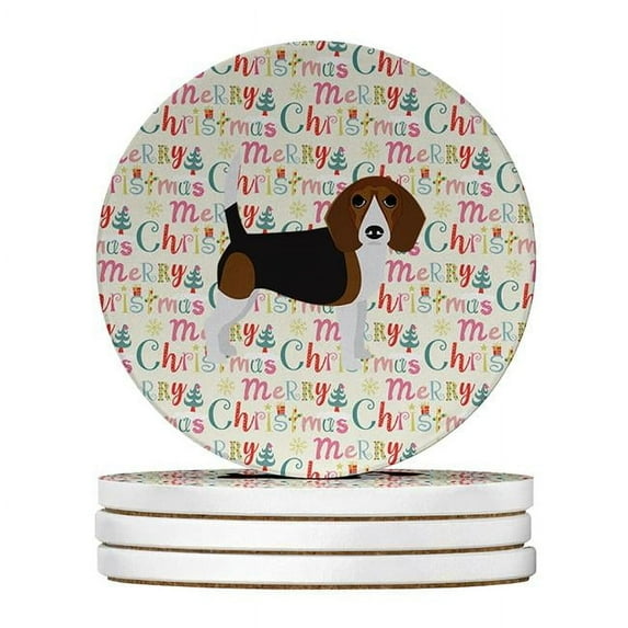 Caroline's Treasures WDK1778RCS4-PARENT Merry Christmas Large Sandstone Coasters Pack of 4, , multicolor