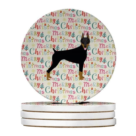 Caroline's Treasures WDK1778RCS4-PARENT Merry Christmas Large Sandstone Coasters Pack of 4, , multicolor