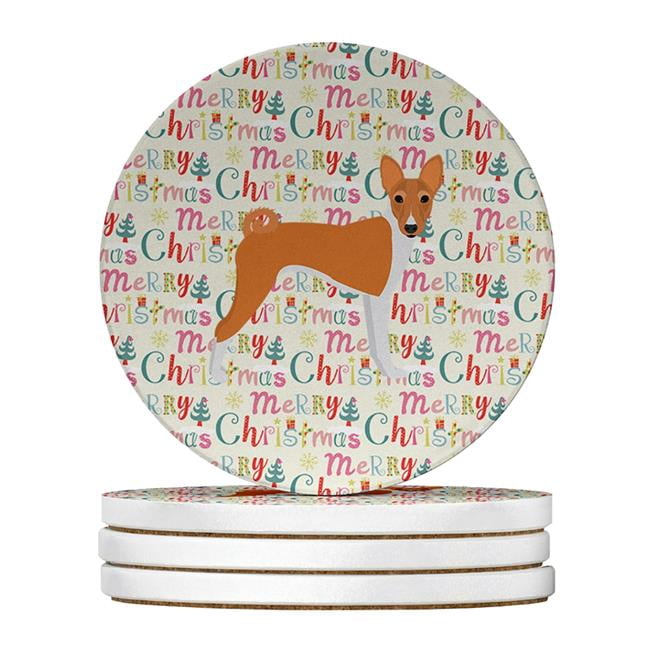 Caroline's Treasures WDK1778RCS4-PARENT Merry Christmas Large Sandstone Coasters Pack of 4, , multicolor