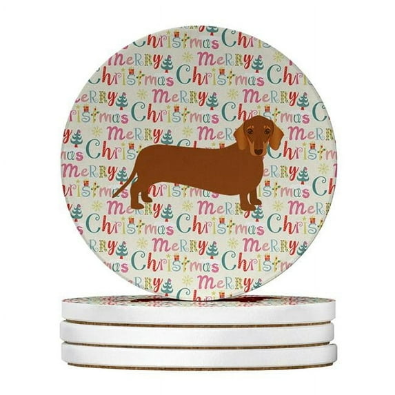 Caroline's Treasures WDK1778RCS4-PARENT Merry Christmas Large Sandstone Coasters Pack of 4, , multicolor