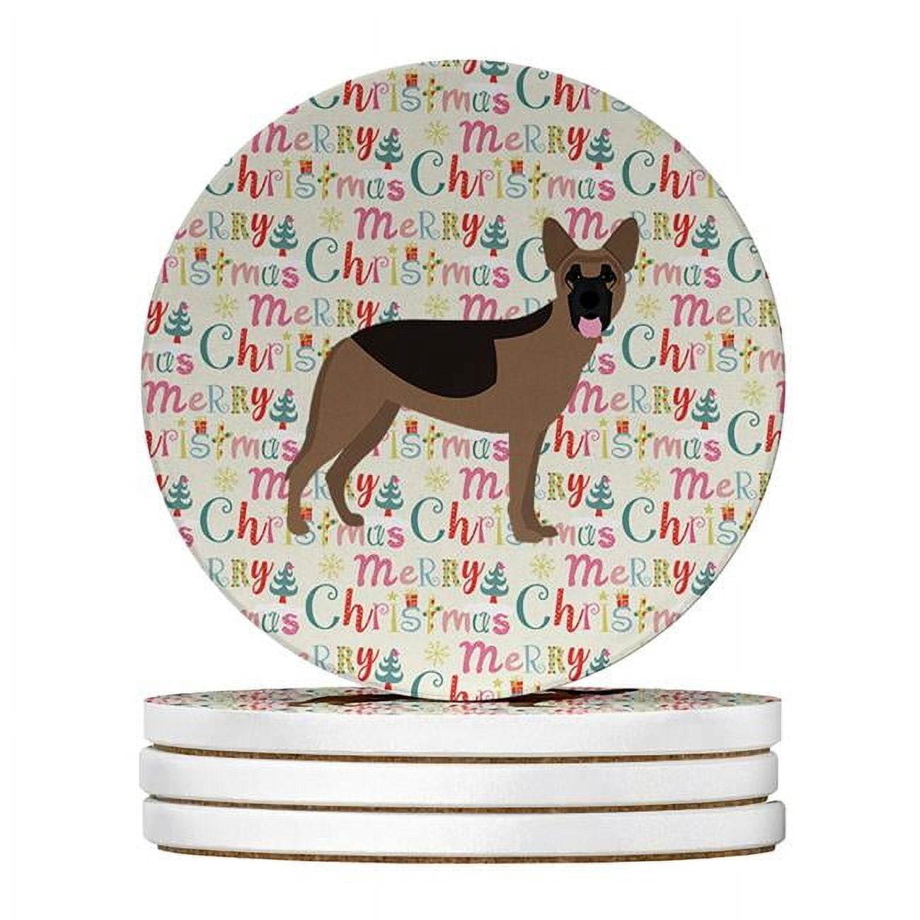 Caroline's Treasures WDK1778RCS4-PARENT Merry Christmas Large Sandstone Coasters Pack of 4, , multicolor