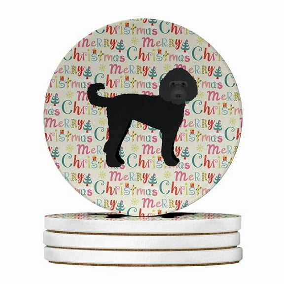 Caroline's Treasures WDK1778RCS4-PARENT Merry Christmas Large Sandstone Coasters Pack of 4, , multicolor